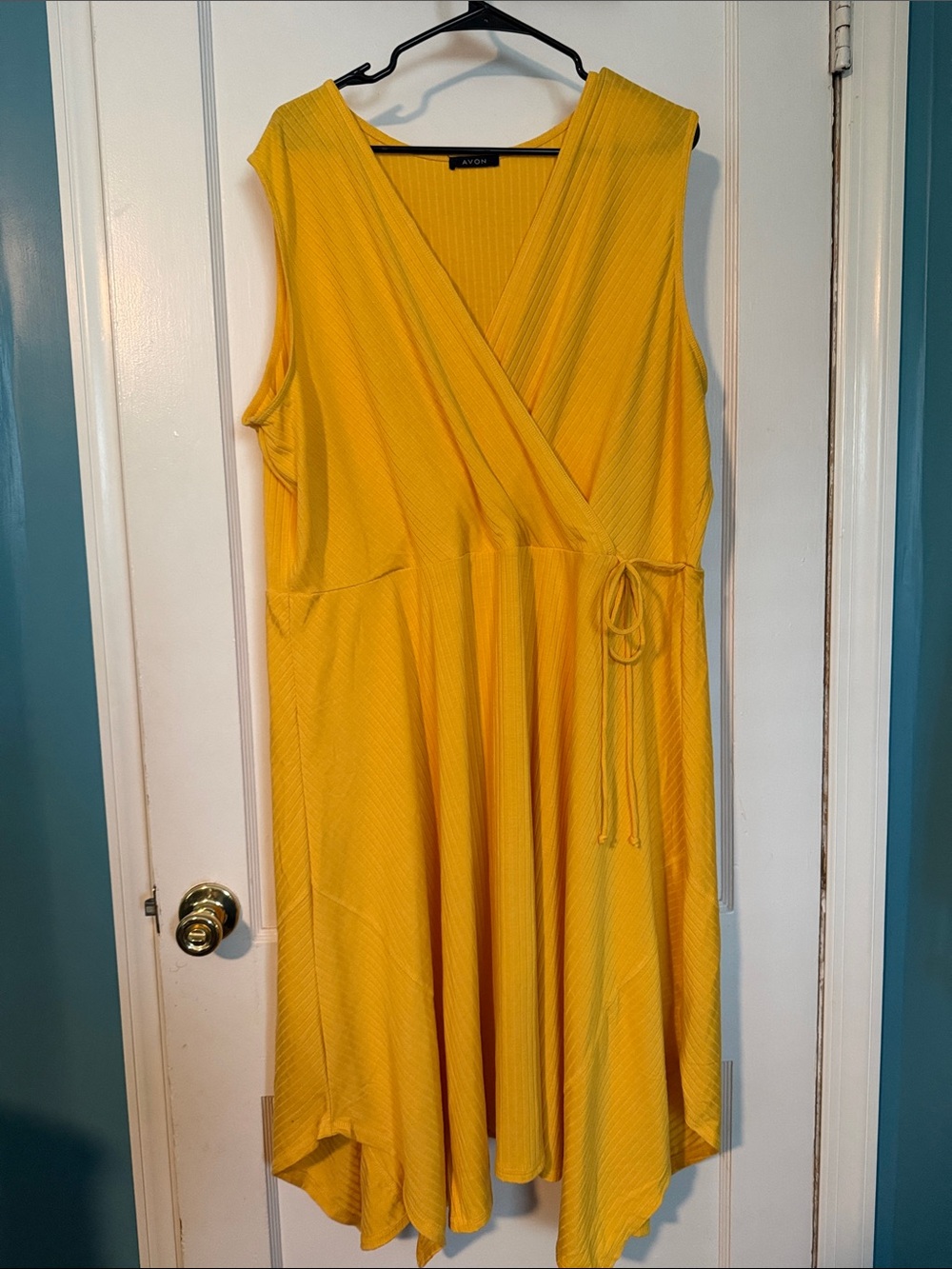 Avon Yellow Asymmetrical Wrap Dress